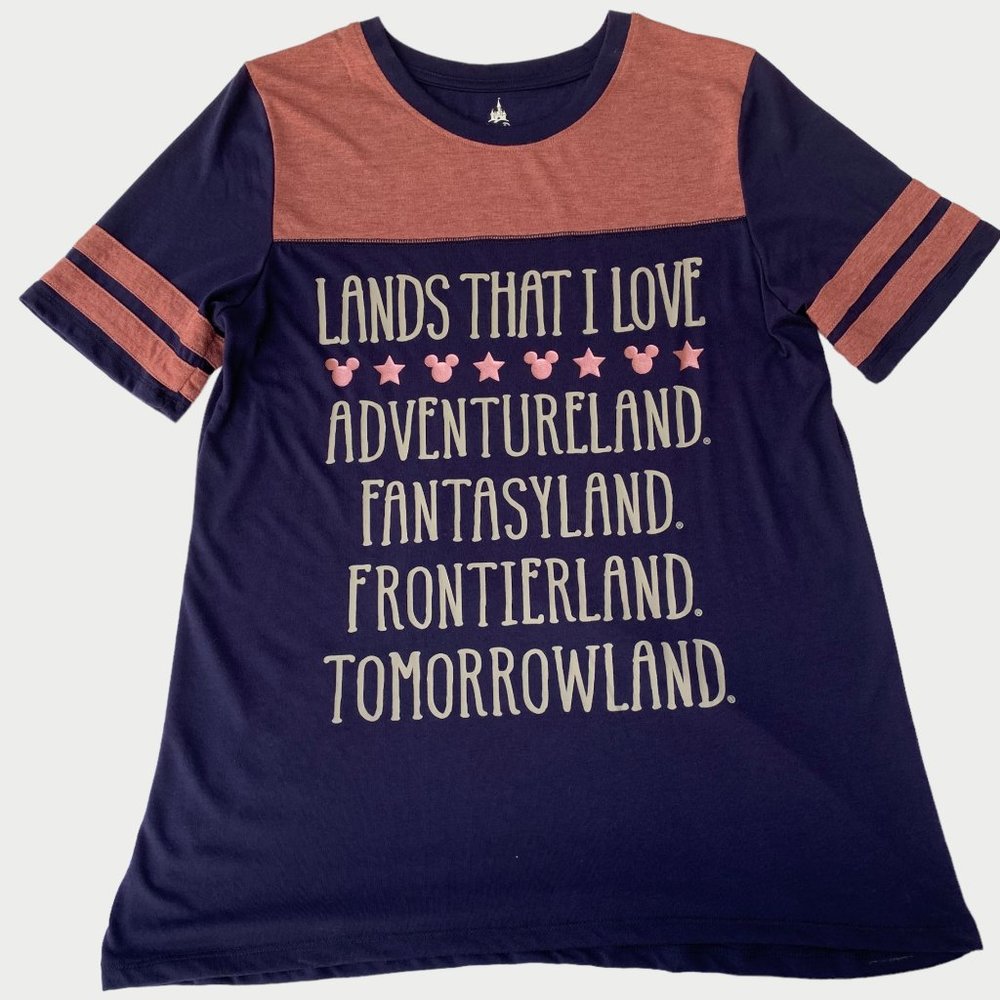Disney Women's Shirt LANDS THAT I LOVE Disneyland LARGE - Picture 5 of 7